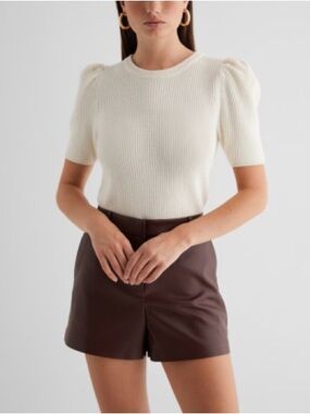 Aqua Cashmere Puff Sleeve Top